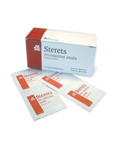 AW Box Of 100 Alcohol Swabs, Single Packed 3x3cm Folded, 6x3cm Unfolded
