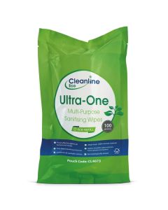 Cleanline Eco Ultra One Sanitising Wipe Pouch 100 [Pack of 12]