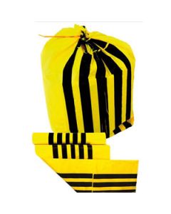 Yellow Medium Duty Offensive Waste Bag Tiger Stripe 20 Litre X Roll of 50