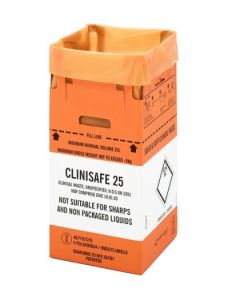 25 Litre Clinisafe Orange Cardboard Carton [Carton of 10]