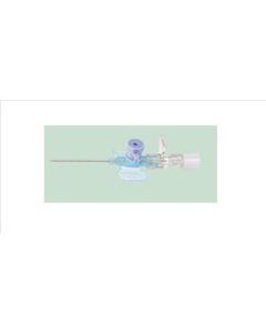 22G x 25mm Safety IV Cannula with Wings & FEP Catheter - Blue [Pack of 1]