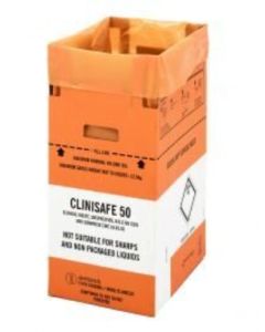 50 Litre Clinisafe Orange Cardboard Carton [Carton of 10]