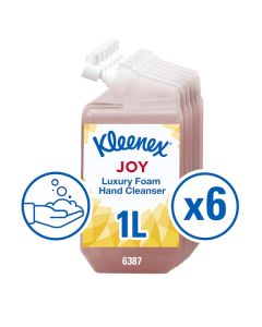 6387 Kleenex Botanics Joy Luxury Foam Hand Cleanser Refill Cassettes Red 1 Litre [Pack of 6]