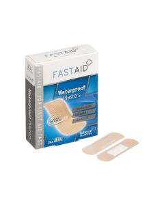 Fast Aid Waterproof Plasters 24's X 6  [6 Packs Of 24 Plasters]