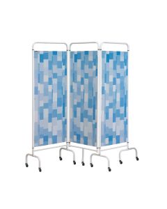 Three Panel Screen - Blue Patchwork [Pack of 1]