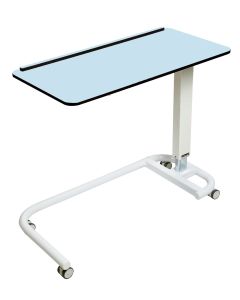 Over Bed Table, C-Shaped Base, Compact Grade Flat Laminate Top with Retaining Lip