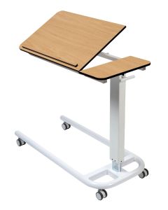 ﻿﻿﻿Over Bed Table, ﻿Parallel Base &amp; 2 Piece Tilting Compact Grade Flat Laminate Top with Retaining Lip-Beech [Pack of 1]