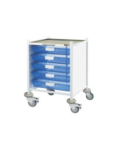 ﻿VISTA 40 Clinical Trolley - 5 Single Depth Trays-Blue [Pack of 1]
