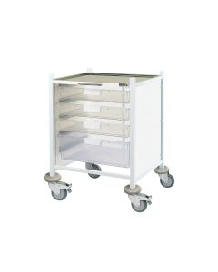 ﻿VISTA 40 Clinical Trolley - 3 Single/1 Double Depth Trays-Clear [Pack of 1]