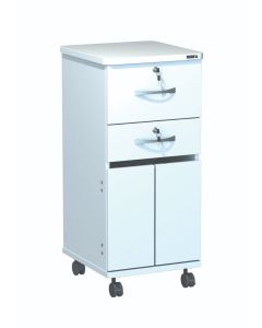 Axis Bedside Locker, White, Keyed Alike - Locking large top drawer, small middle drawer, saloon bottom doors Sun-BLS1/OAK/KA [Pack of 1]