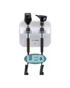 Welch Allyn 77754-L Green Series LED Wall Diagnostic Set with F.O. Otoscope and Coaxial Ophthalmoscope