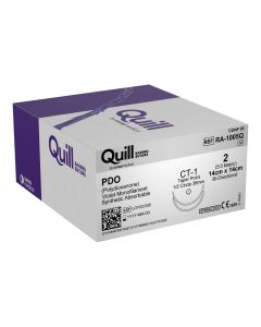 Suture absorbable monofilament 2 14cm x 14cm violet barbed 36mm needle 1/2 taper point double armed [Pack of 12]