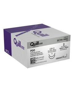 Suture Absorbable Monofilament 2, 14cm x 14cm, Violet Barbed, 26mm Needle, 1/2 Circle Cutting, Double Armed [Pack of 12]