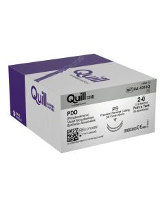 Suture Absorbable Monofilament 2/0, 7cm x 7cm, Violet, Barbed, 26mm Needle, 3/8 Circle Cutting, Double Armed [Pack of 12]