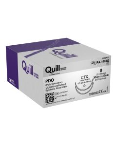 Suture Absorbable Monofilament 0 36cm x 36cm Violet Barbed 48mm Needle 1/2 Taper Point Double Armed [Pack of 12]
