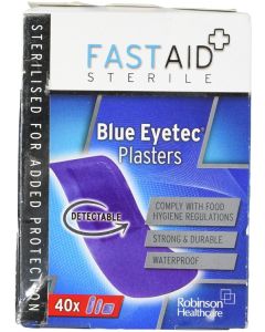 Fast Aid Blue Eyetec Plasters 40's X 6  [6 Packs Of 40 Plasters]
