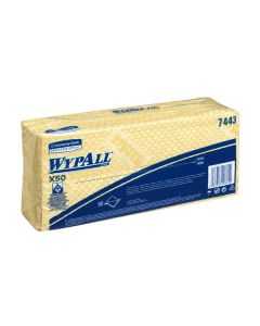 7443 WypAll X50 Interfolded Colour Coded Cleaning Cloths Yellow [Pack of 300]