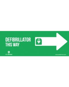 AED Armor ‘Defibrillator This Way’ Right Sticker (Pack of 5)