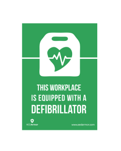 AED Armor 'This site is equipped with a defibrillator' A5 Sticker