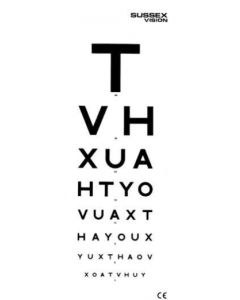 AW 6M Test Chart, Tvh And Illiterate E Double Sided Laminated (341A) [Pack of 1]