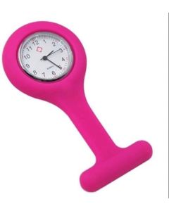 AW Fob Watch, Waterproof Alloy Case In Protective Silicon Holder, With Battery, Pink [Pack of 1]