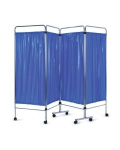 AW Select 4 Part Chrome Privacy Screen White Curtains 2800 -700x400x1800mm