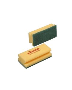 Vileda Abrasive Foam Backed Scourer Green [Pack of 10]