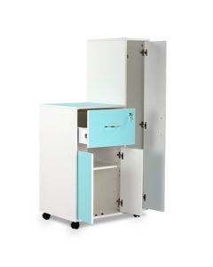 Bristol Maid Bedside Cabinet - Grey White - Right Hand Wardrobe - Drawer - Cupboard - Adjustable Shelf - Cam Lock