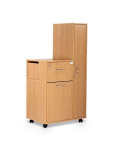 Bristol Maid Bedside Cabinet - Beech - Right Hand Wardrobe - Drawer - Large Lower Drawer - Adjustable Shelf - Cam Lock
