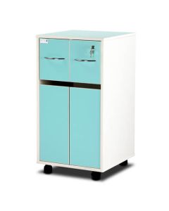 Bristol Maid Bedside Cabinet - Grey White  - Two Top Drawers - Cupboard - Adjustable Shelf - One Drawer - Cam Lock 
