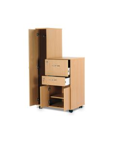 Bristol Maid Bedside Cabinet - Beech - Left Hand Wardrobe - Drawer - Cupboard - Adjustable Shelf - Cam Lock