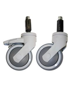 Bristol Maid Castors - Factory Fit-100mm, Grey Polymer, 2 x Braking / 2 x Non-Braking