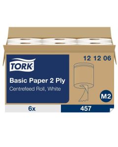 Tork Basic Centrefeed Wiping Paper White 160m [Pack of 6]