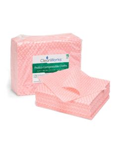 Cleanworks Proeco Compostable Cleaning Cloth Red [Pack of 50]