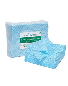 Cleanworks Proeco Compostable Cleaning Cloth Blue [Pack of 50]