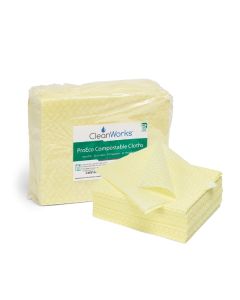 Cleanworks Proeco Compostable Cleaning Cloth Yellow [Pack of 50]