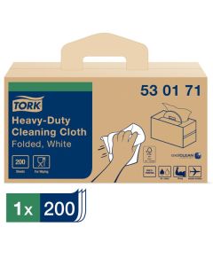 Tork Heavy-duty Cleaning Cloth White [Pack of 200]