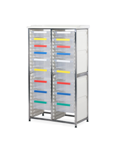 Bristol Maid Caretray Rack - Stainless Steel - Static - Double Column - 1670mm High - 8 X 100mm Trays And 10 X 150mm Trays [Pack Of 1]