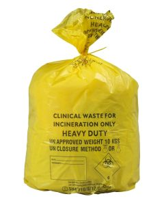 Yellow Clinical Bag - Medium Duty Yellow Clinical Waste Bag – Small – Printed [Pack of 1]