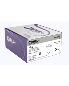Suture Absorbable Monofilament 3/0 7cm x 7cm Violet Barbed 12mm Needle 3/8 Circle Cutting Double Armed [Pack of 12]