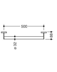 HEWI Metallics 50cm Support Rail - Brushed Brass [Pack Of 1]