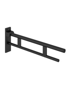HEWI Duo 850mm Hinged Support Rail - Matt Black [Pack Of 1]