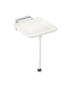 HEWI System 900 Hinged Shower Seat With Support Leg - Signal White [Pack Of 1]