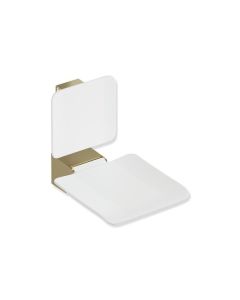 HEWI Metallics British Standard Hinged Shower Seat - Brushed Brass [Pack Of 1]