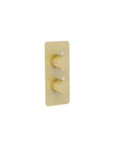 Imex Ravine Two Handle Single Outlet Concealed Shower Valve - Brushed Brass [Pack Of 1]