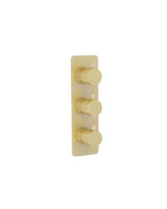 Imex Ravine Three Handle Two Outlet Concealed Shower Valve - Brushed Brass [Pack Of 1]
