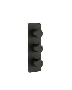 Imex Ravine Three Handle Three Outlet Concealed Shower Valve - Matte Black [Pack Of 1]