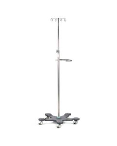 Bristol Maid Mobile Infusion Stand - Heavy Duty - Easy Clean - Polyurethane - 4 Hook - Handle - Blue
