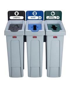 Rubbermaid Slim Jim Recycle Bundle 3 Stream [Pack of 1]