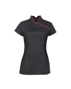 Women’s contrast piping tunic Black/pink
